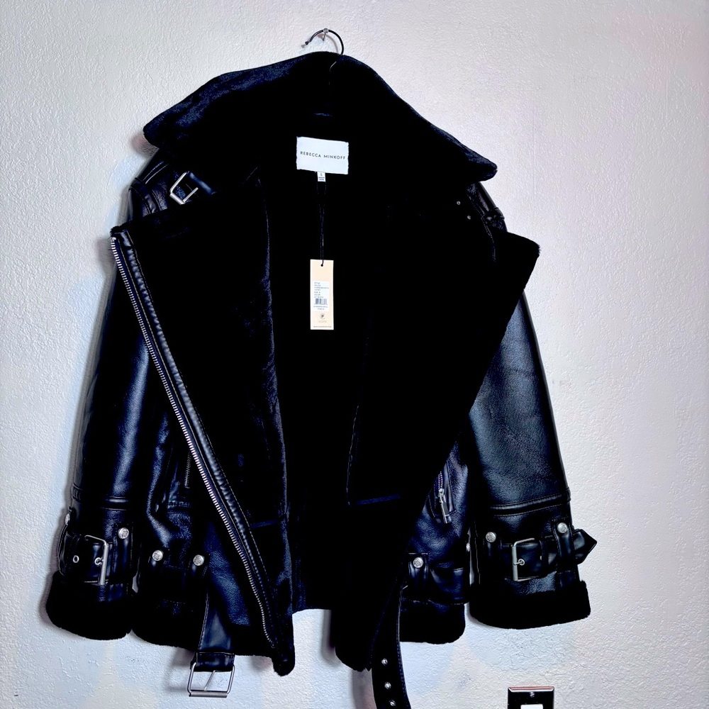 Rebecca Minkoff Black Faux Fur Jacket - Picture 10 of 11
